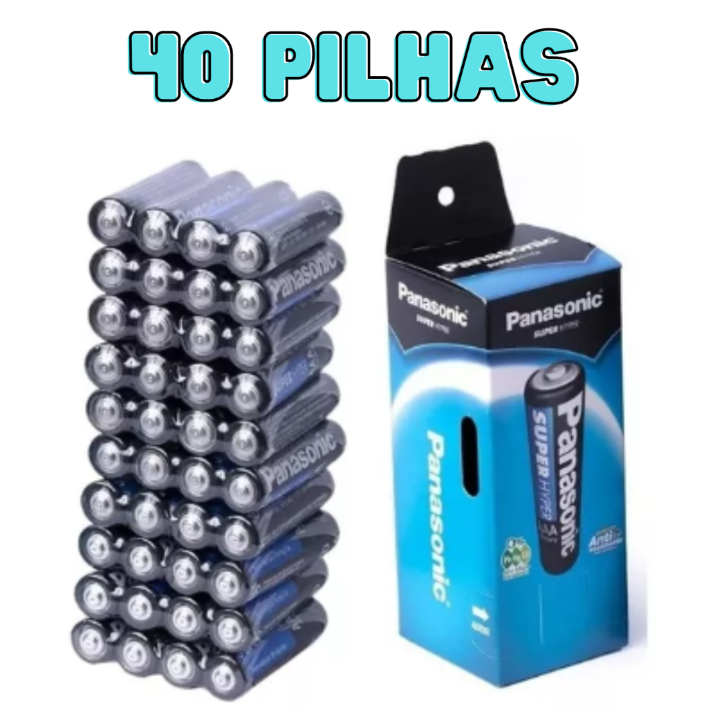 Pilha Palito AAA  Panasonic palito 3A Caixa Com 40