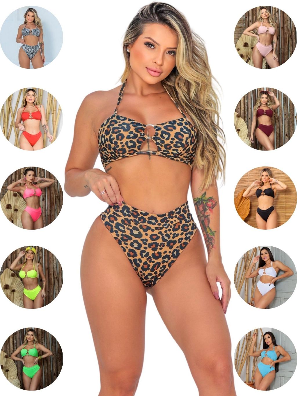 Biquini Feminino Animal Print Biquíni Hot Pants S