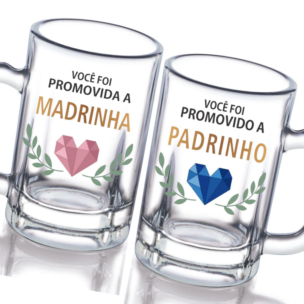 jogo 2 Caneca Taberna Padrinhos Casamento Batizado