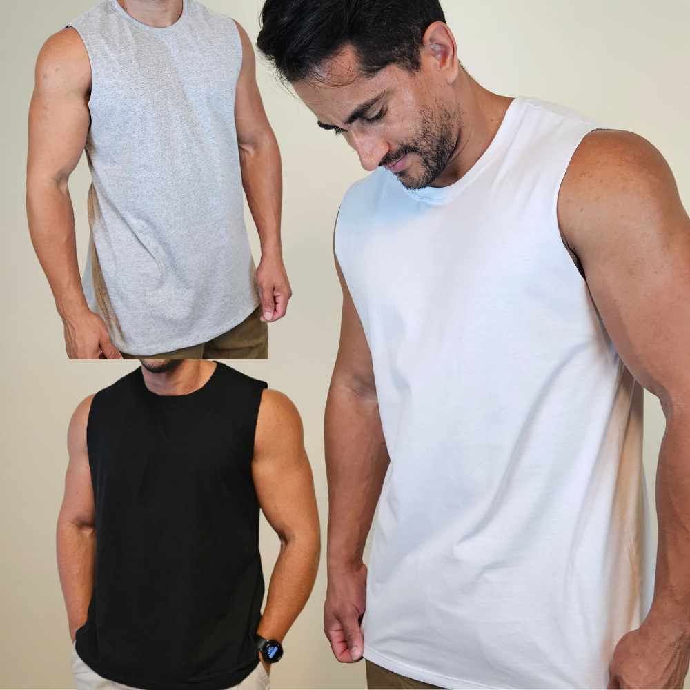 Unidade ou Kit com 3 Regata Masculina Machão Basi