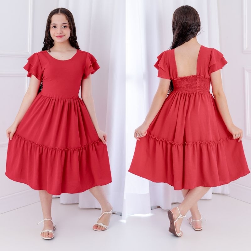 Vestido feminino Longo Juvenil (6 ao 14) Manga Bab