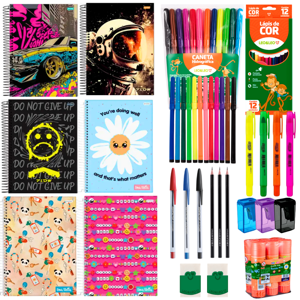 Kit Material Escolar Volta As Aulas Ensino Fundame