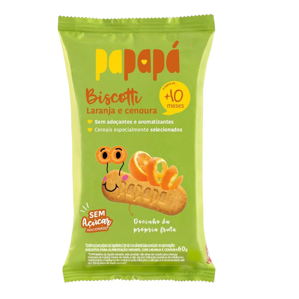 Biscoito Infantil Biscotti Laranja E Cenoura Papap