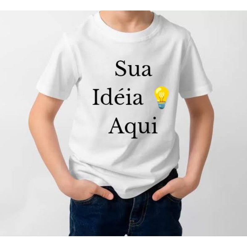 Camisa infantil unissex personalizada com a sua es