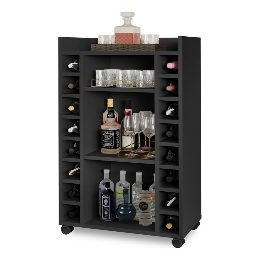 Adega Bar P/ 16 Garrafas C/ Rodízios Belgica R