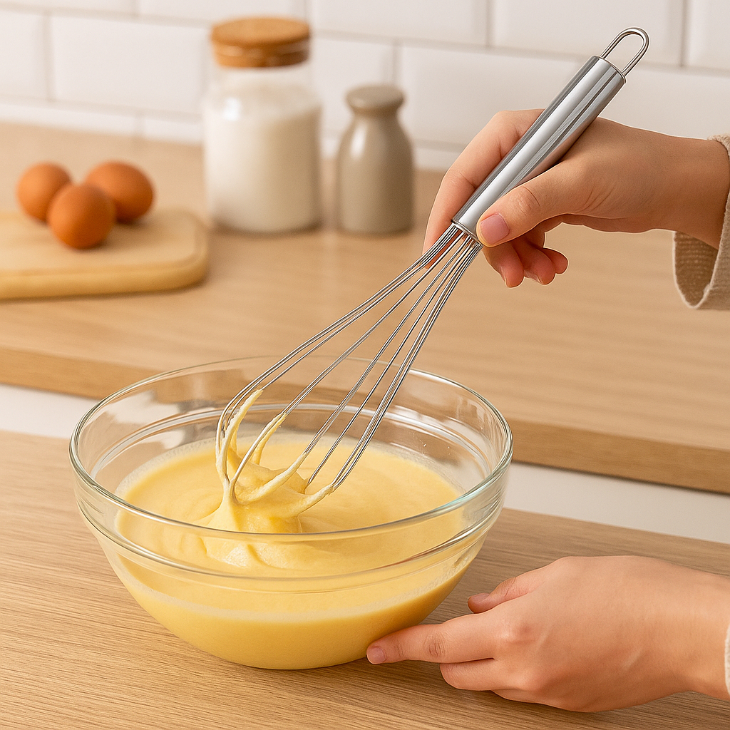 Fouet Batedor 100% Inox  Leve, Durável e Antiferr