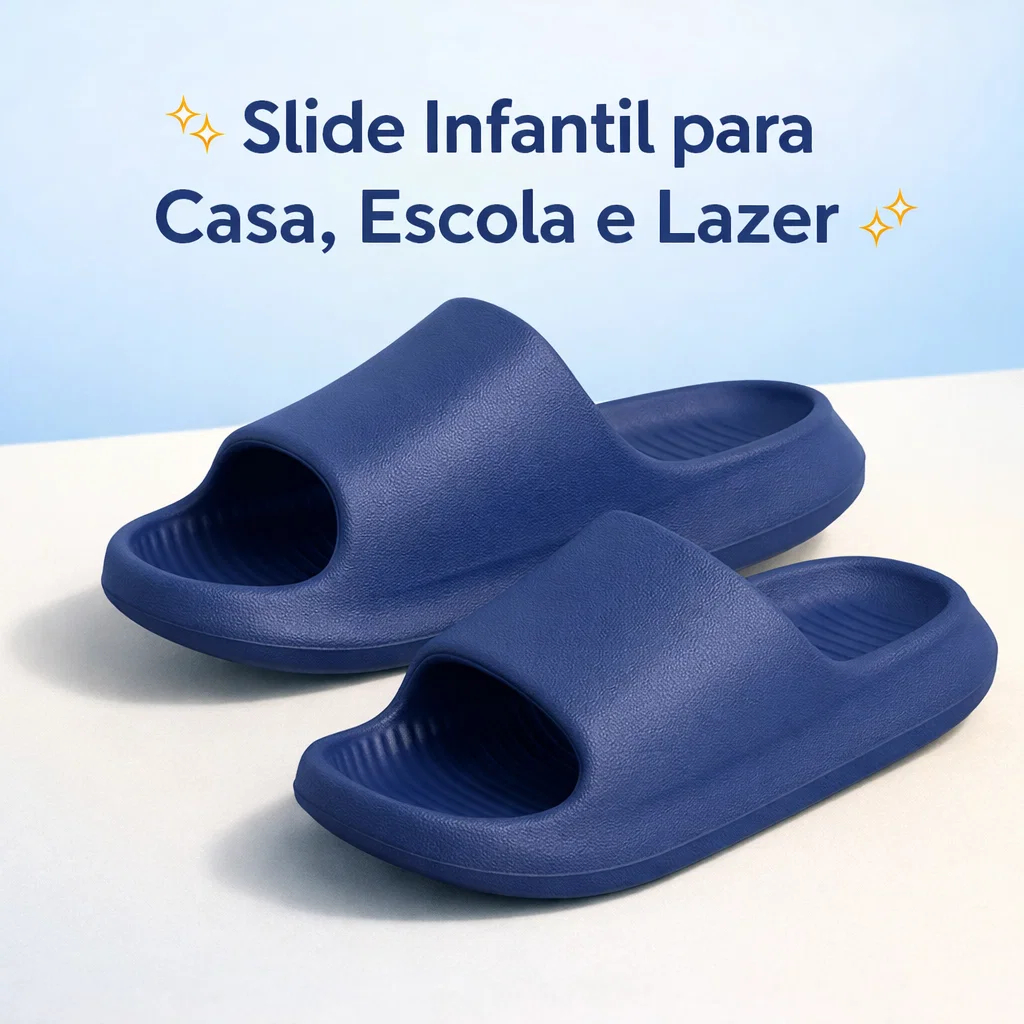 Sandalia Slide Chinelo Lisa Infantil Menina Menino