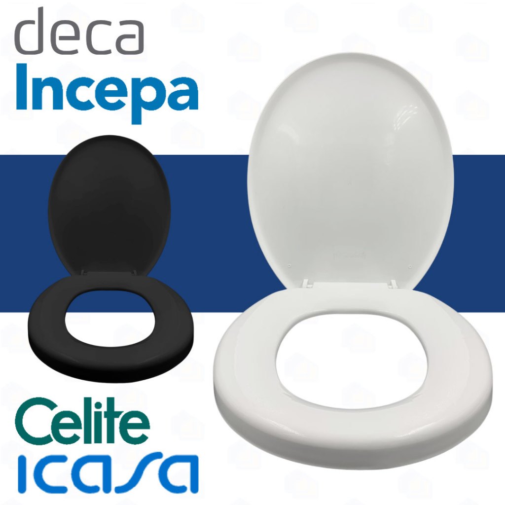 Assento Sanitário Tampa Vision Oval Redondo Injet