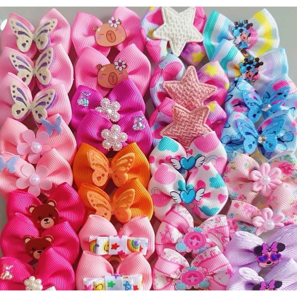 Kit com 40 unidades Laços Femea Pet Luxo Para Ban