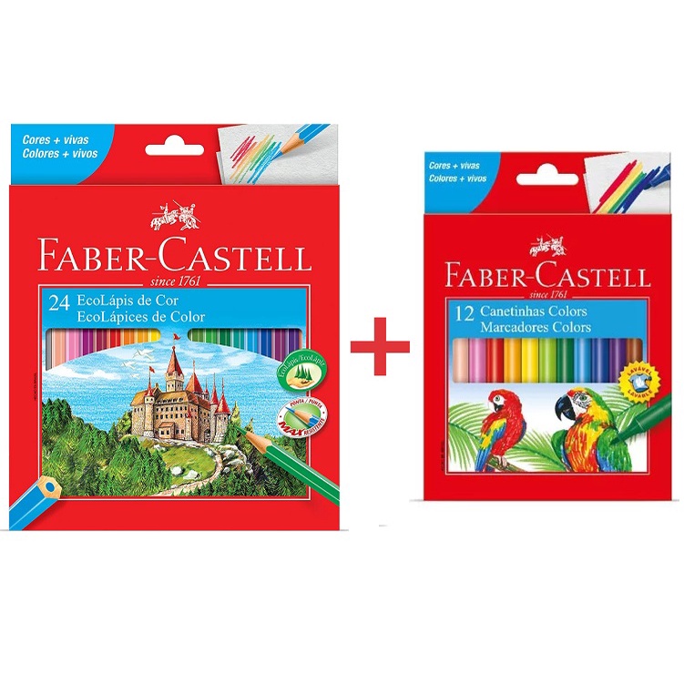 Kit Lápis De Cor Faber Castell 24 Cores com Canet
