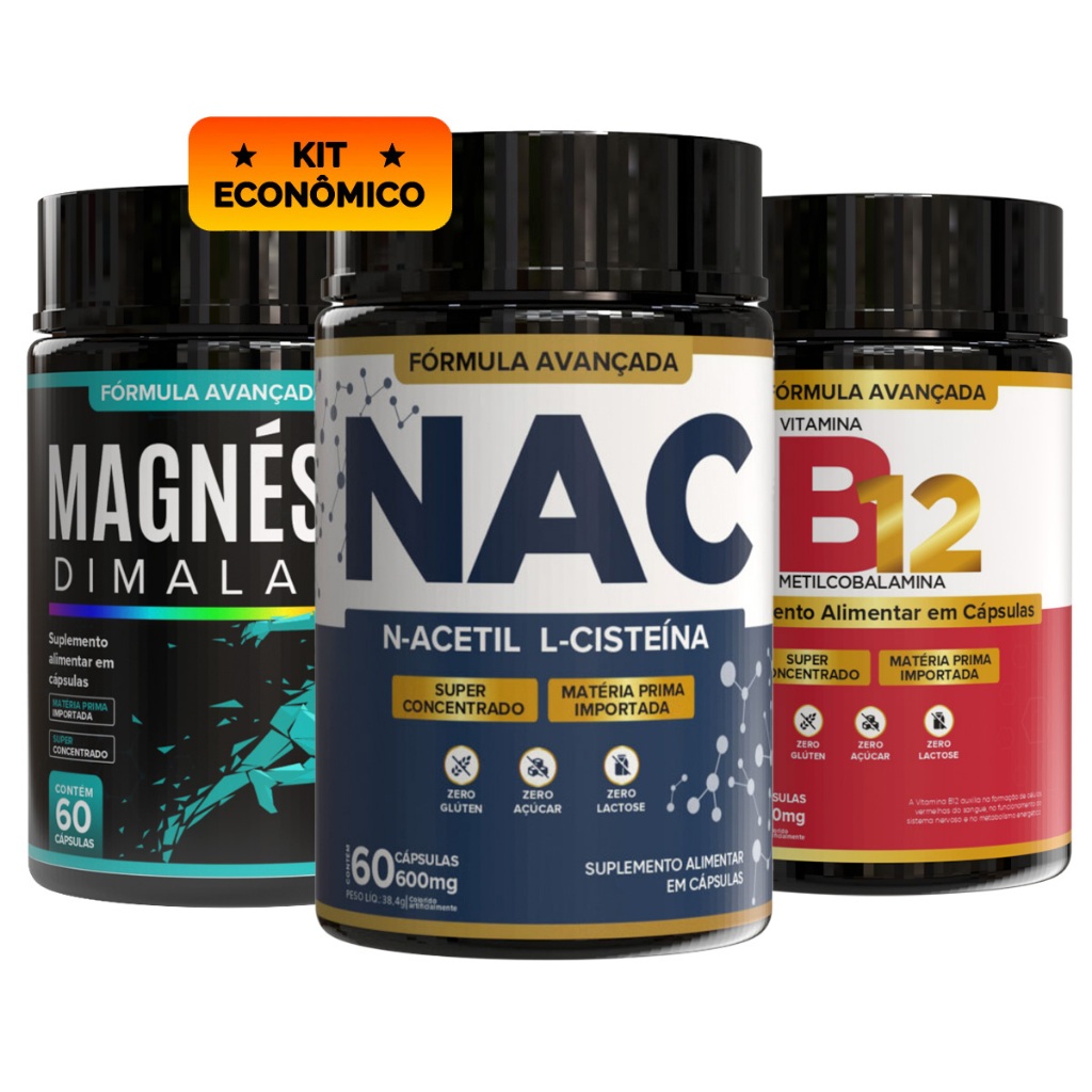 NAC + MAGNÉSIO + VITAMINA B12 | ENERGIA, IMUNIDAD