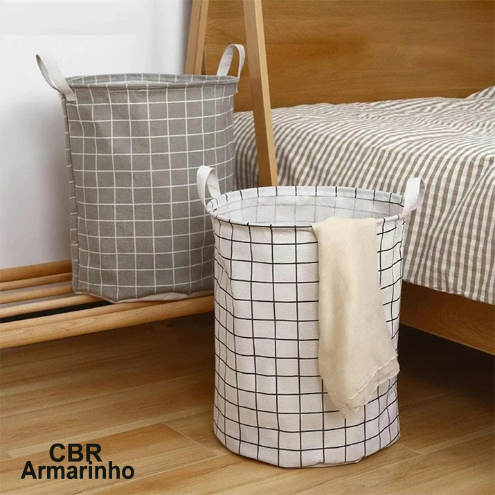 Cesto Organizador Multiuso Tecido Dobrável Roupa 
