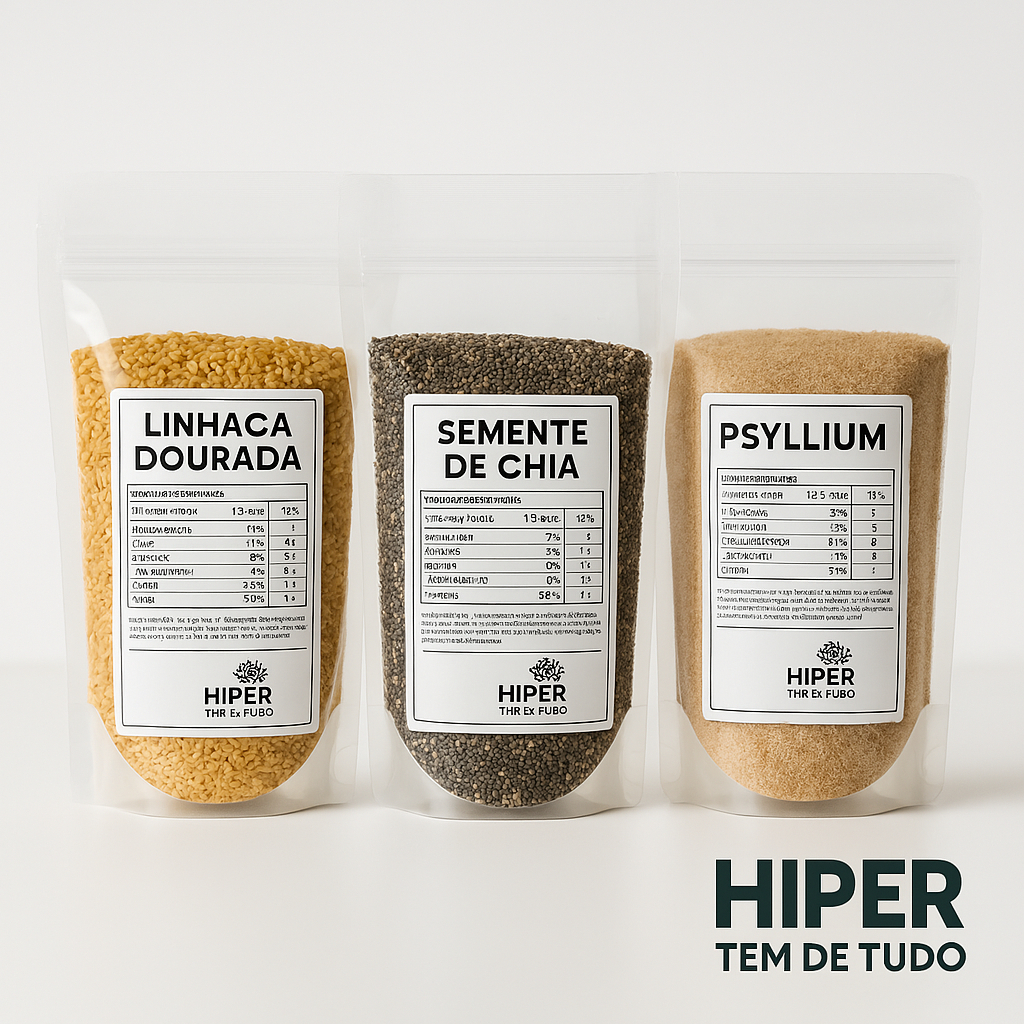 Chia Premium e Linhaça Dourada e Psyllium kg R