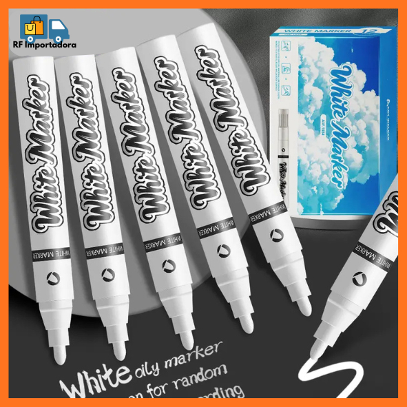 Kit Caneta Branca/Acrílica Esfumada Artística Ma