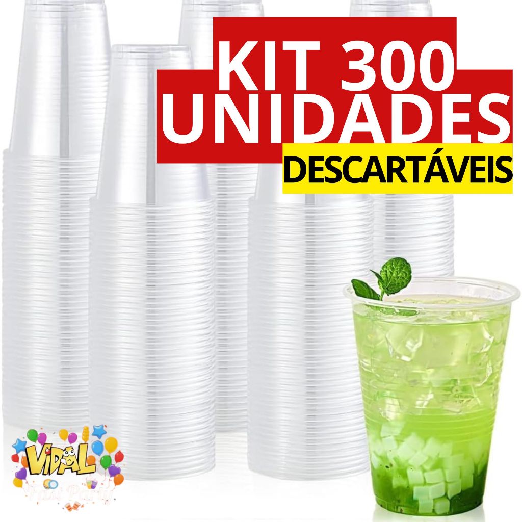 Kit Com 300 Unidades Copo Descartável 200ML Para 