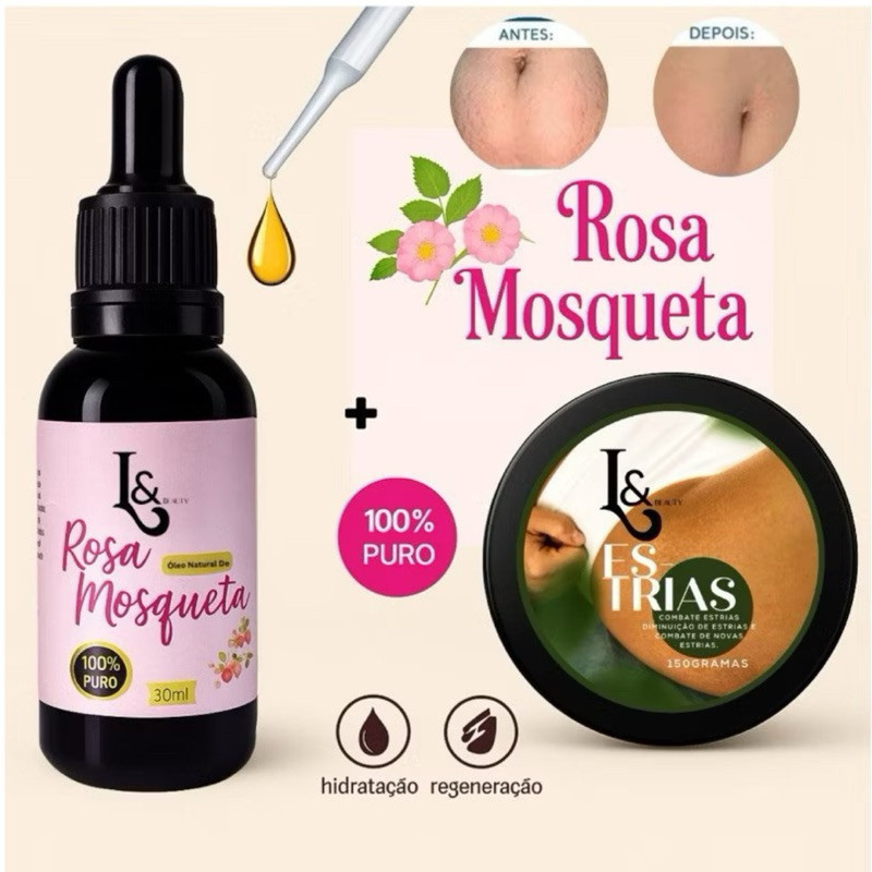 Kit Creme Redutor Estrias  + Óleo Rosa Mosqueta 1