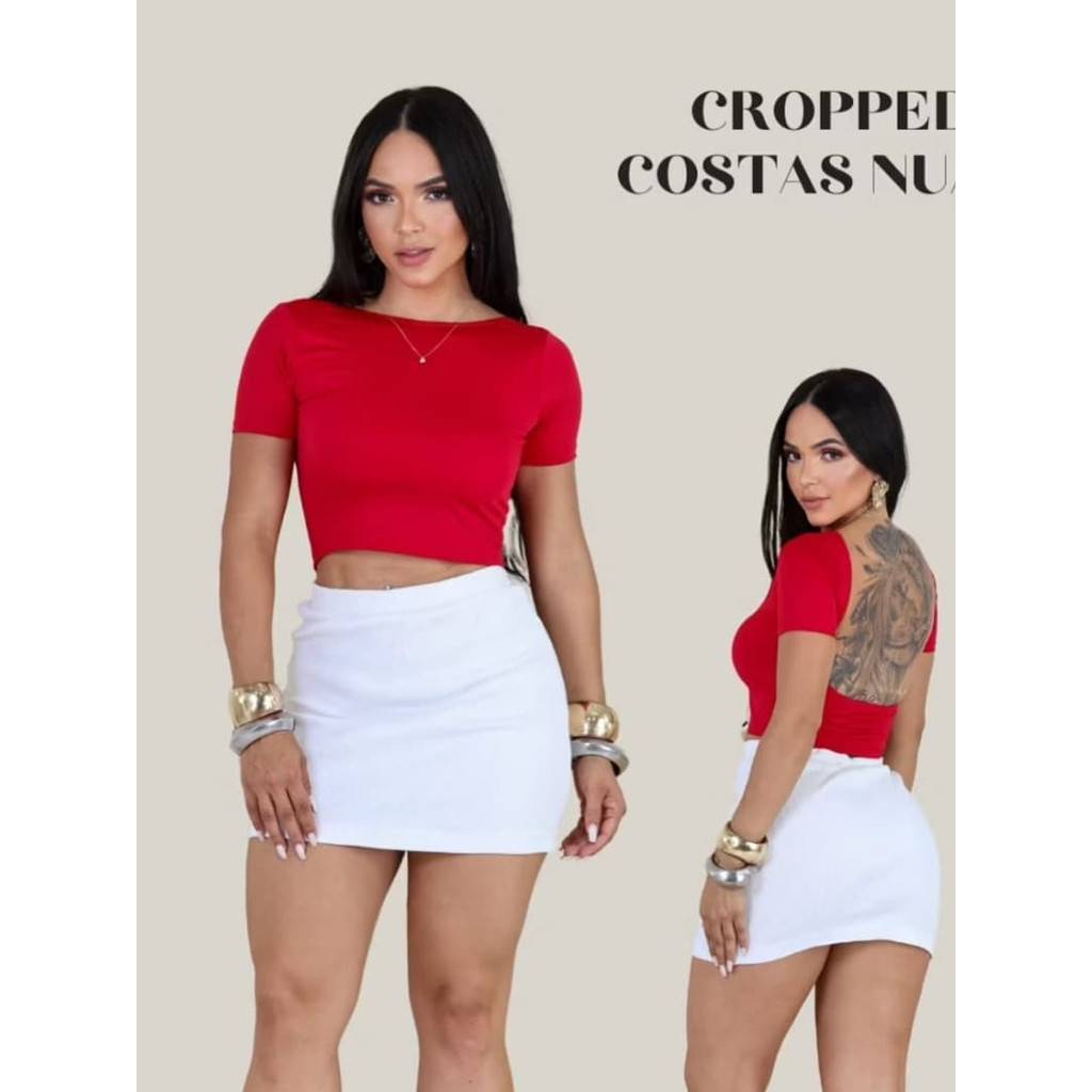 Cropped Feminino Blusa Costa Nua  Blusinha Ribanna