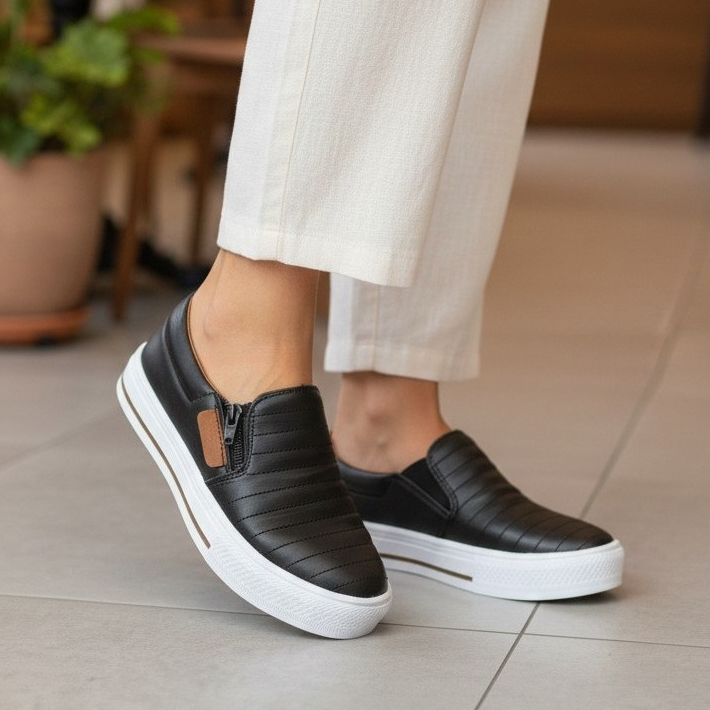 Tênis Feminino Slip On Estilo Casual  Ultra Macio