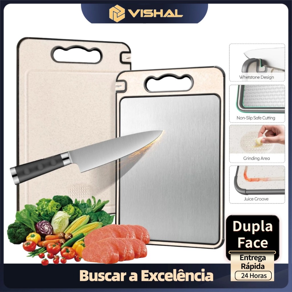 Tábua de Corte Dupla Face com Afiador 2 em 1 R