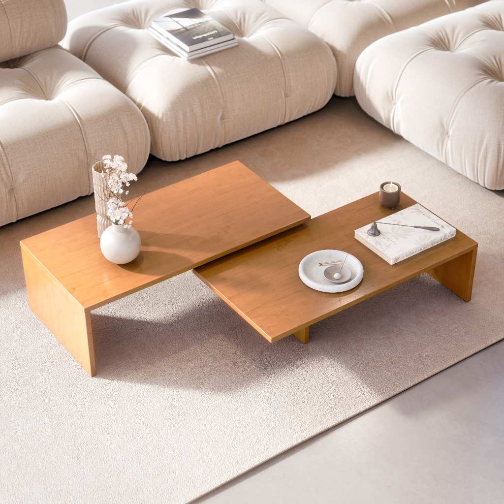 Mesa De Centro Sala Gemini Moderna Retangular