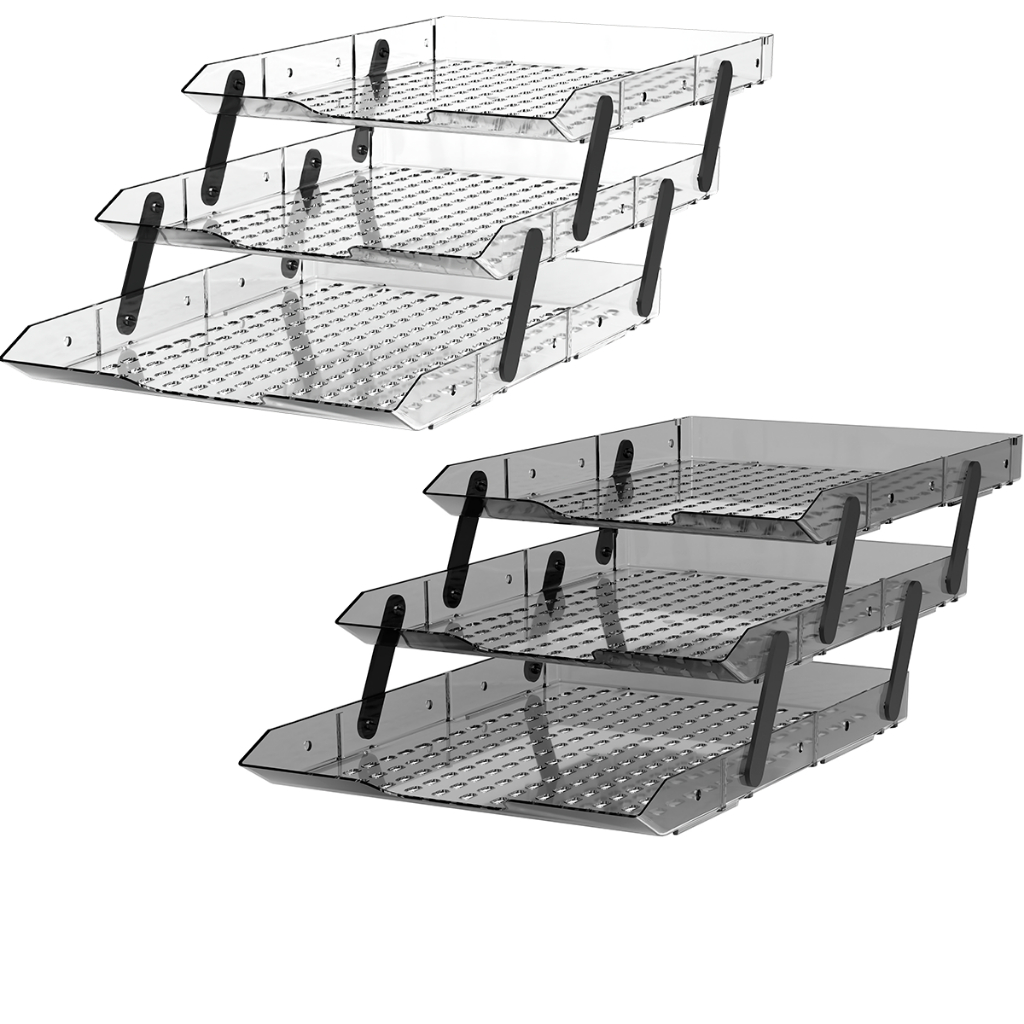 Bandeja Tripla Móvel Para Escritório Organizador