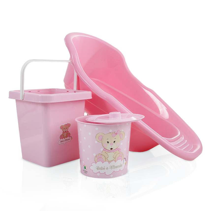Kit Banheira Bebê com Balde e Lixeira  Estampa Ur