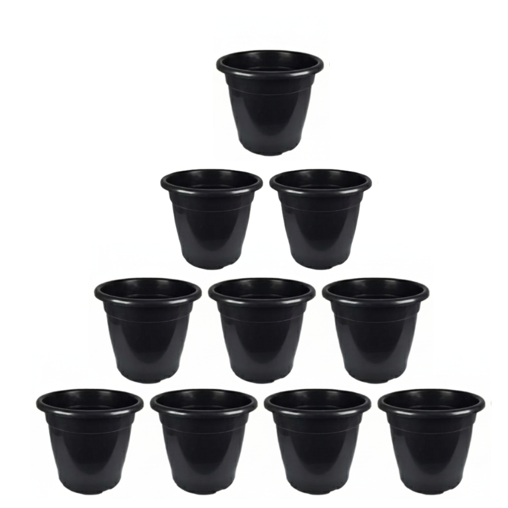 Kit 5 Vasos Pote 15 Para Plantas Flores Com Borda