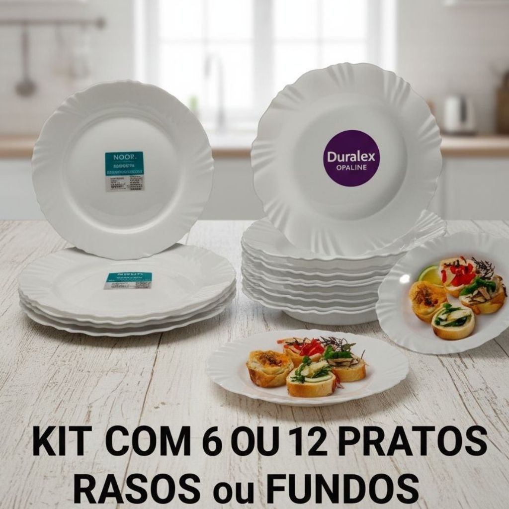 Conjunto com 6 ou 12 Pratos Nadir Pétala  Escolha