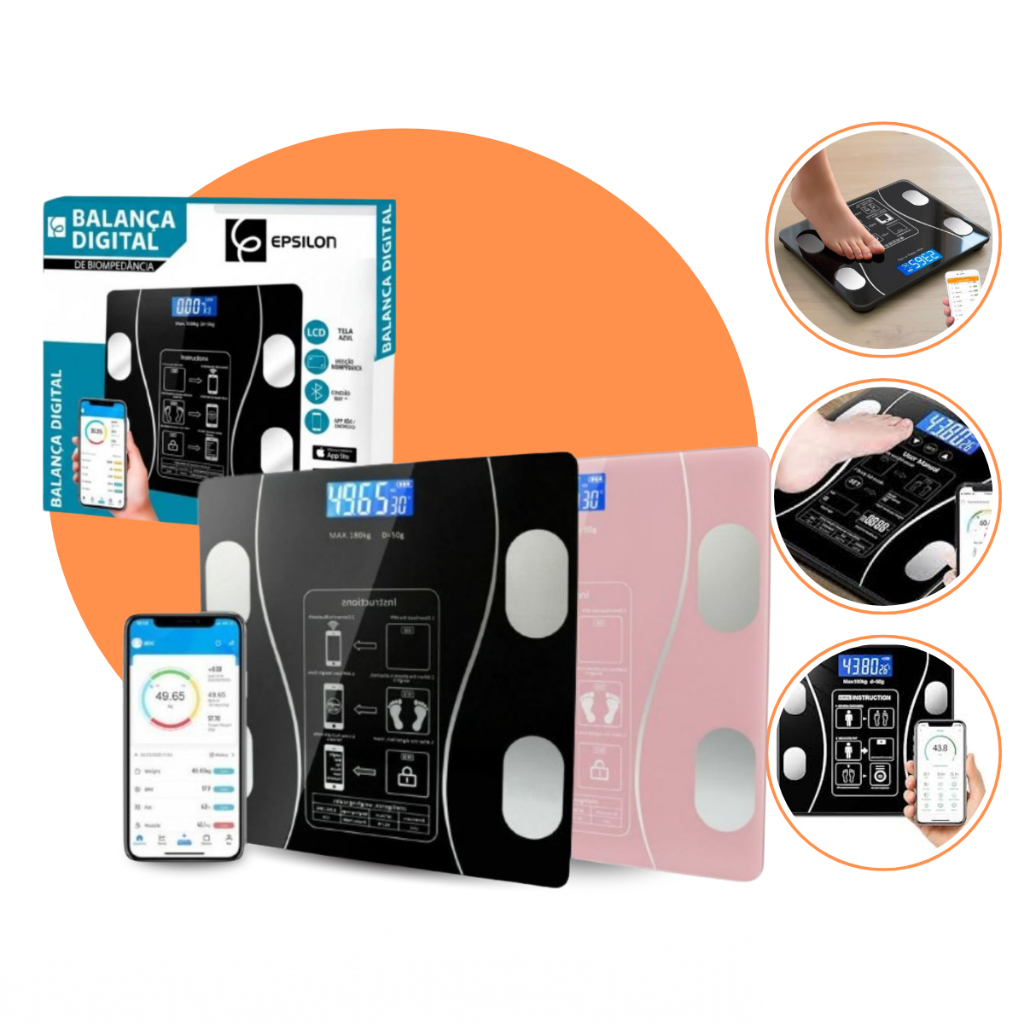 Balança digital App Inteligente Bioimpedância Mo