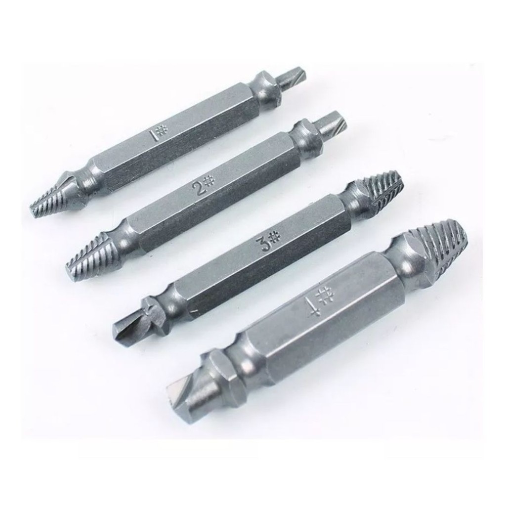 JOGO COM 4 EXTRATOR DE PARAFUSO QUEBRADO ESPANADO