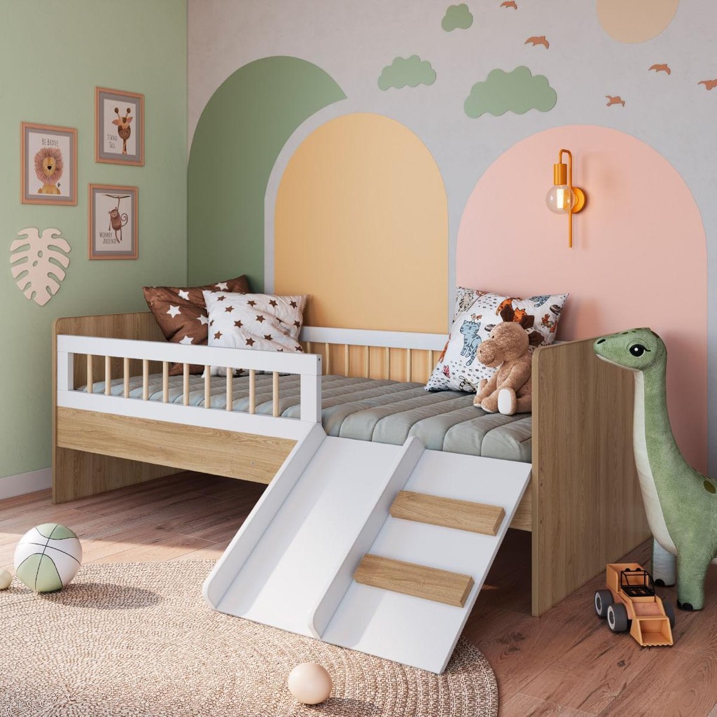 Cama Infantil Montessoriana Solteiro Aveiro Branco