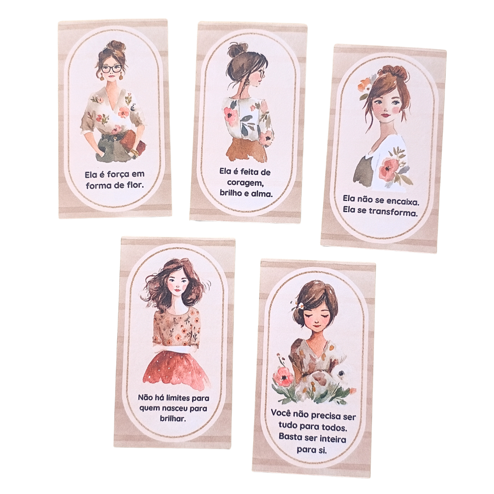Cartões Motivacionais Femininos para Unboxing Cli