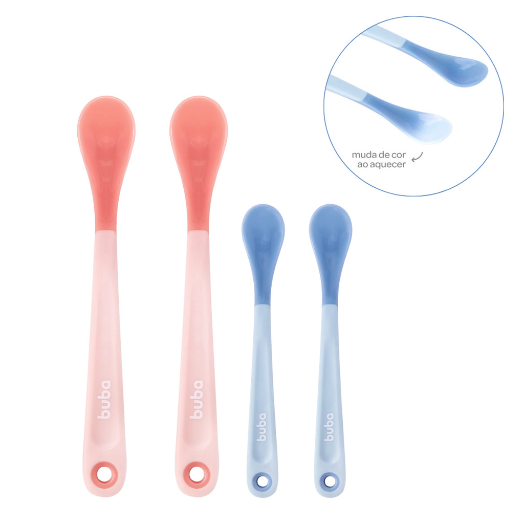 Kit 2 Colheres Termossensível Muda De Cor Infanti