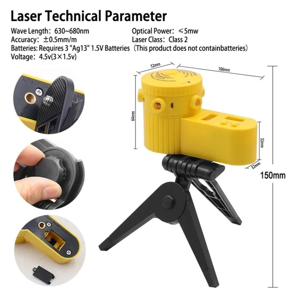 Nível Laser Giratório 360. Com Tripé Nivelador 