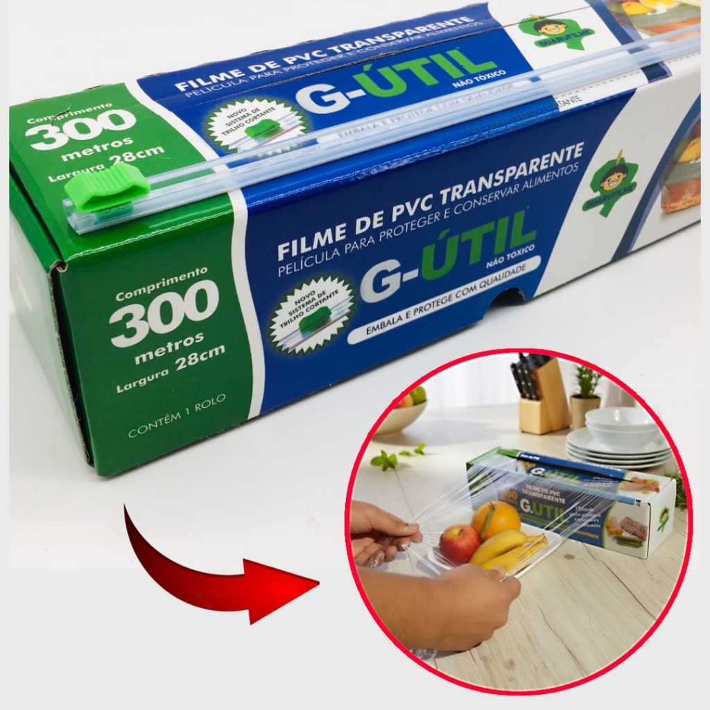 Filme PVC 28cm X 300 Metros – Plástico Film