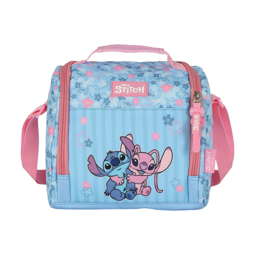 Lancheira Escolar Térmica Stitch Angel Alça De C