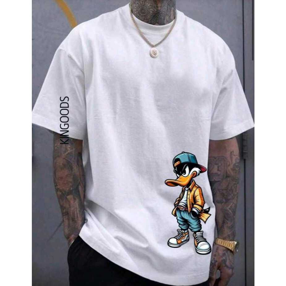 Camiseta Básica Masculina Pato Estiloso Unissex S