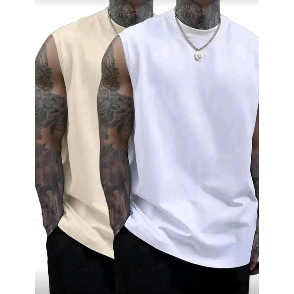 Kit 2 Regatas Machão Camiseta Camisa Cavada Algod