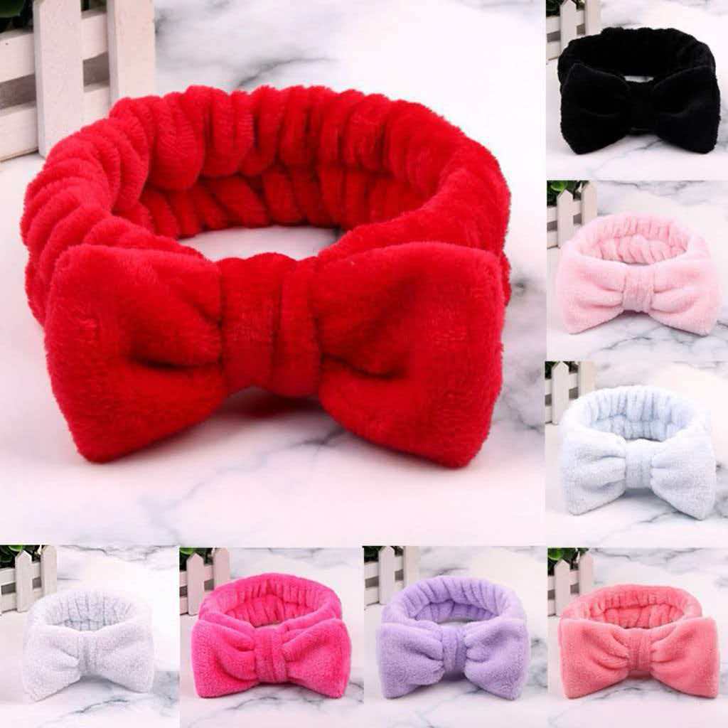 Faixa de Cabelo Veludo Coral para Skincare e Maqui