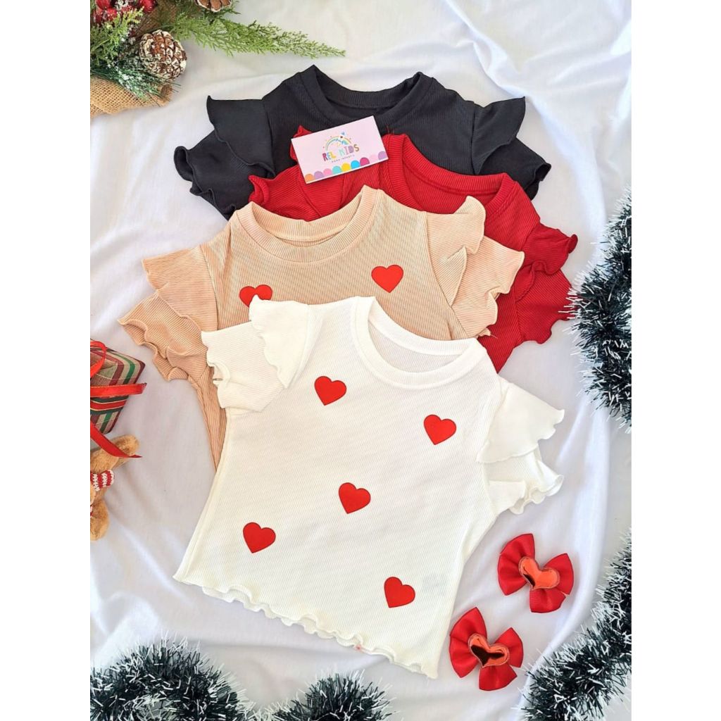 Cropped Infantil Menina Coração Total Natal Mang