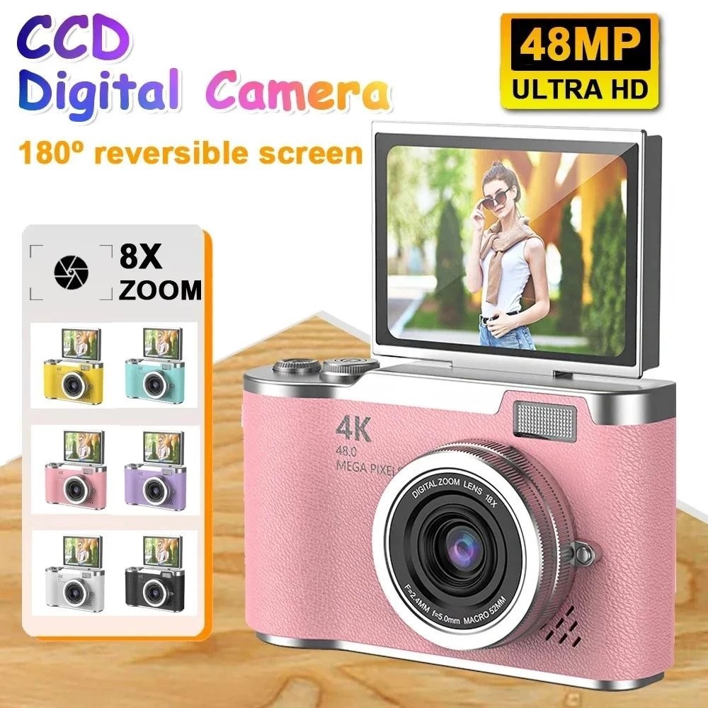 Câmera Digital CCD  NOVA 48MP com Tela Flip 4K 8X