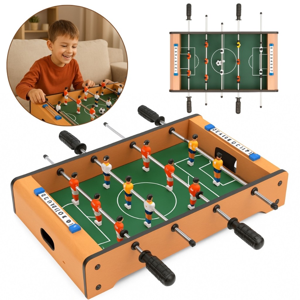 Mesa de Pebolim Infantil Totó Portátil De Madeir