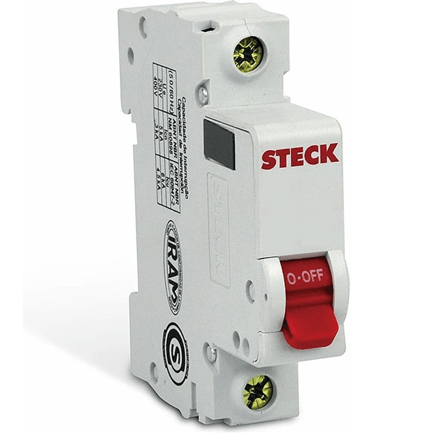 Disjuntor Unipolar Monopolar Steck 10A 16A 20A 25A