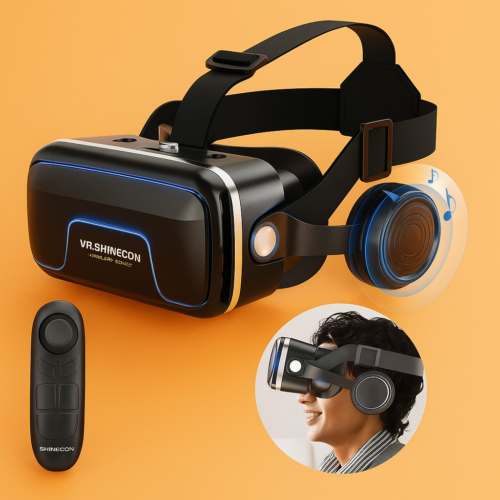 Óculos VR Shinecon 3D Realidade Virtual Controle 