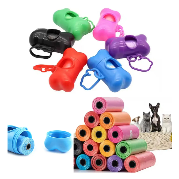 Kit Porta Cata Caca Coco + 5 Refil 75 Saquinhos Hi