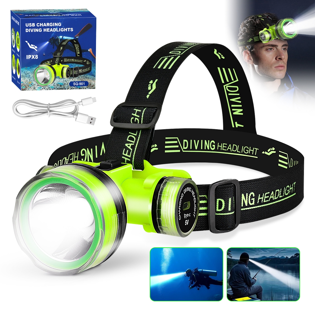 Lanterna de Cabeça 2000 Lumens IPX8 Recarregável