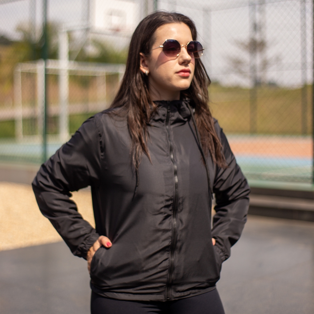Jaqueta Corta Vento Feminino Liso Repele Agua 100%
