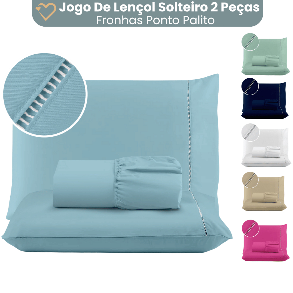 Jogo de Lençol Cama Solteiro 02 Peças 400 Fios M