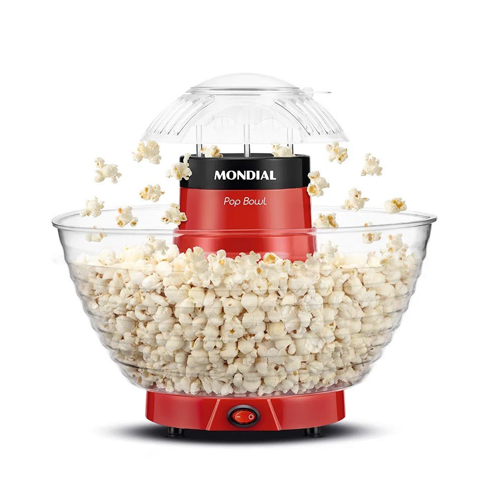 Pipoqueira elétrica  1.200W vermelha Pop Bowl 