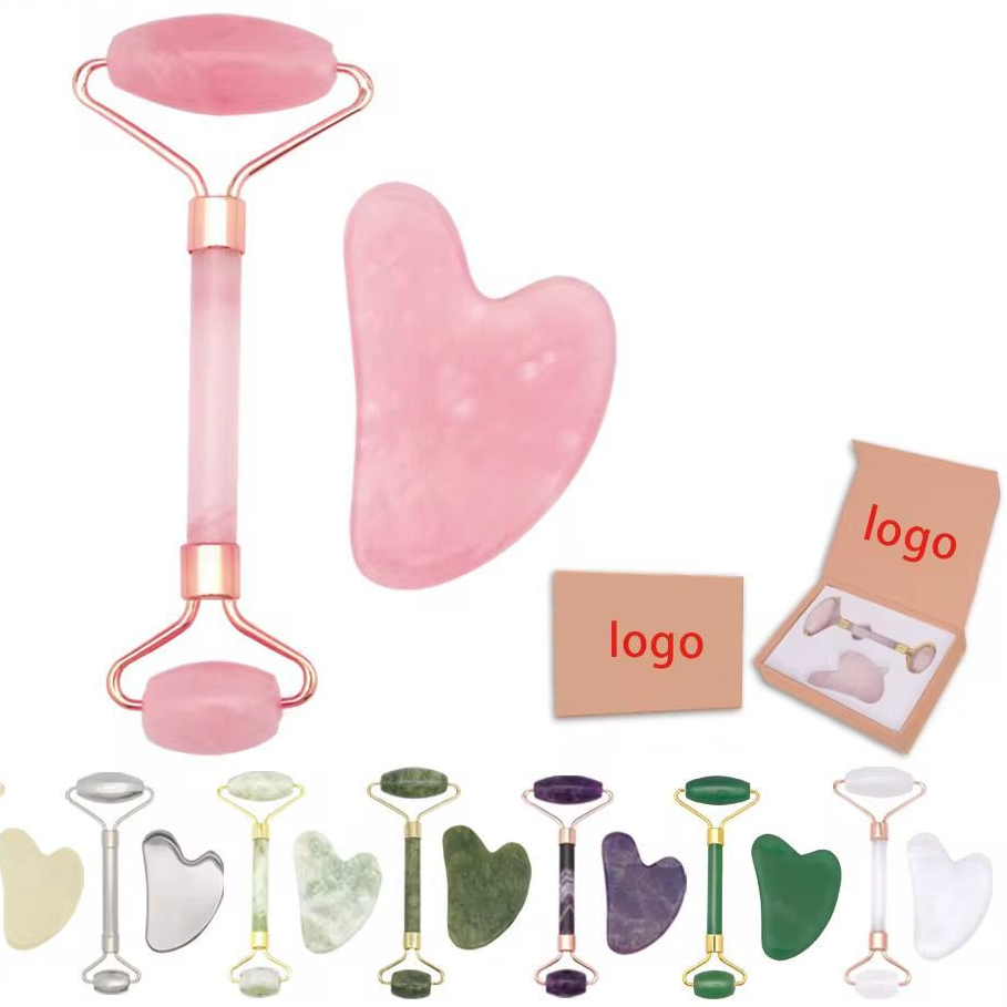 Rolo Pedra de Jade Placa Gua Sha Massagem Facial A